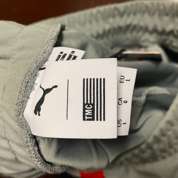 Puma Nipsey Gray TMC Adjustable Waist Zipped Pockets Athletic Marathon Pants S L - Picture 5 of 7